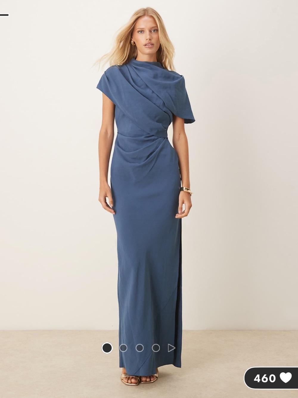 ASOS Design High Neck Drape Bodice Cape Maxi Dress